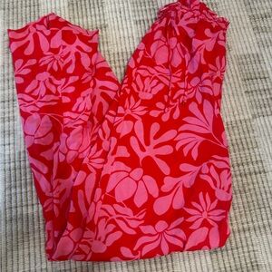 Target Women's Red and Pink Floral Jumpsuit Pants